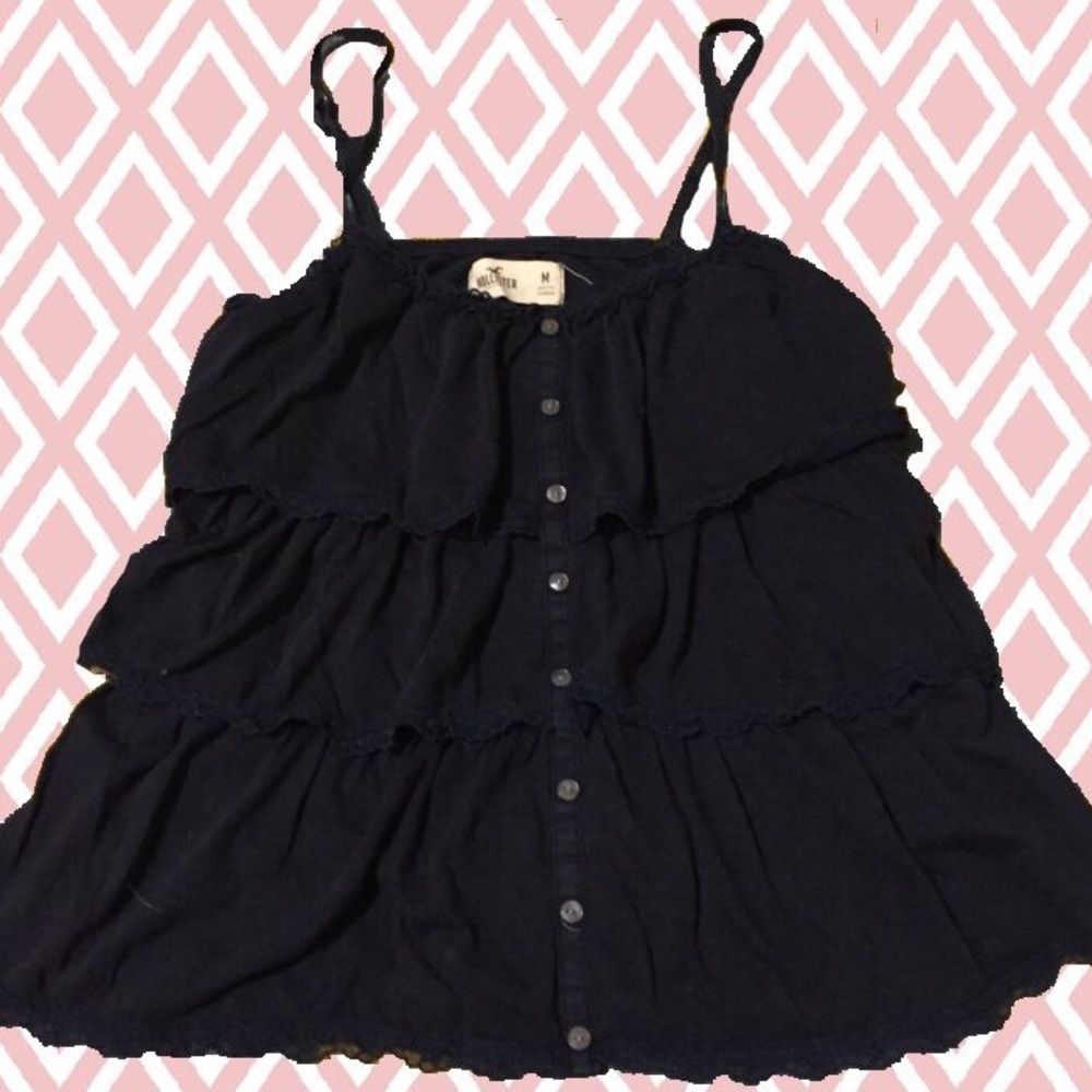 {Hollister} Navy Ruffle Tank